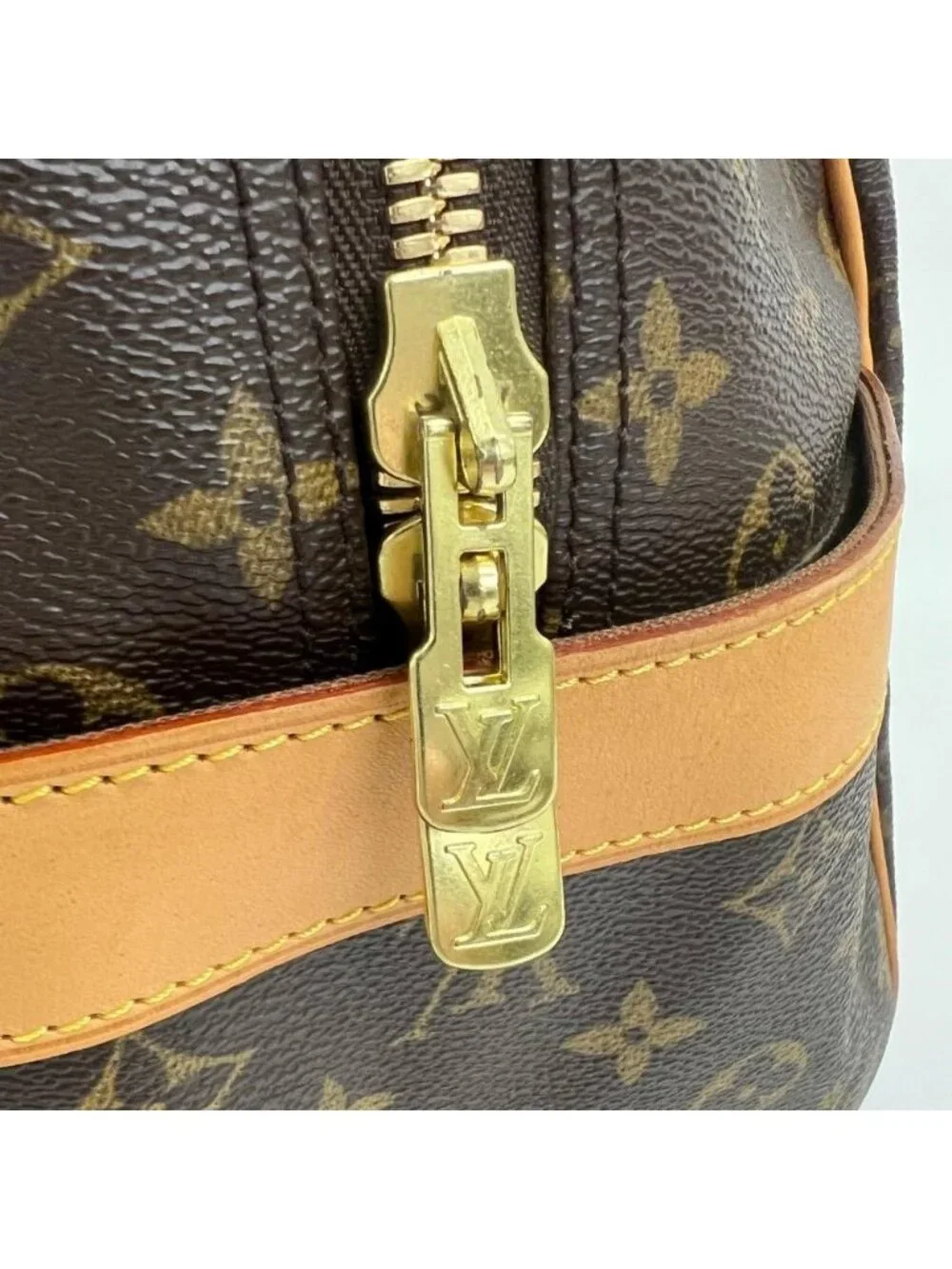 Louis Vuitton Boston Bag Carrier Monogram Canvas Brown Gold